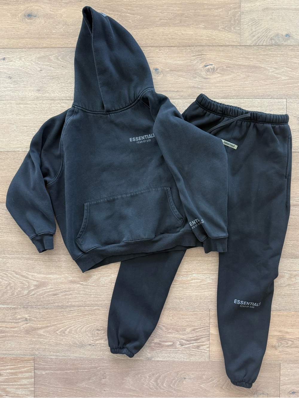 Essentials Black Hoodie & Joggers Set - Minimal Logo